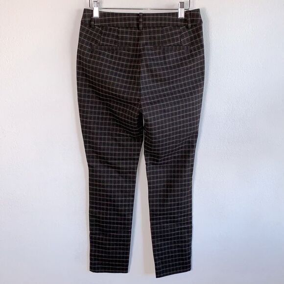 NWT Loft Brown Plaid High Waist Ankle Skinny Stretch Dress Pants Sz 2 Petite - Picture 8 of 13
